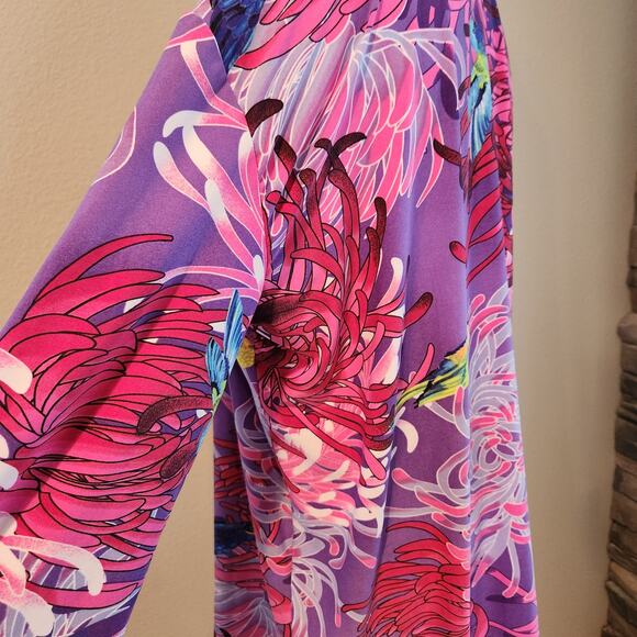 Attitudes by Renee Open Front Cardigan Kimono Duster Cover Up Small - Picture 5 of 7